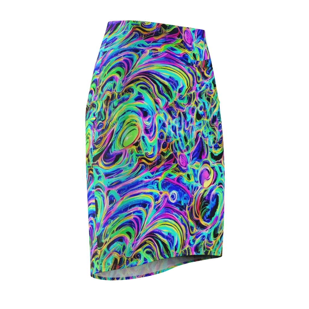 Acid Tidal on Pencil Skirt — Front Side