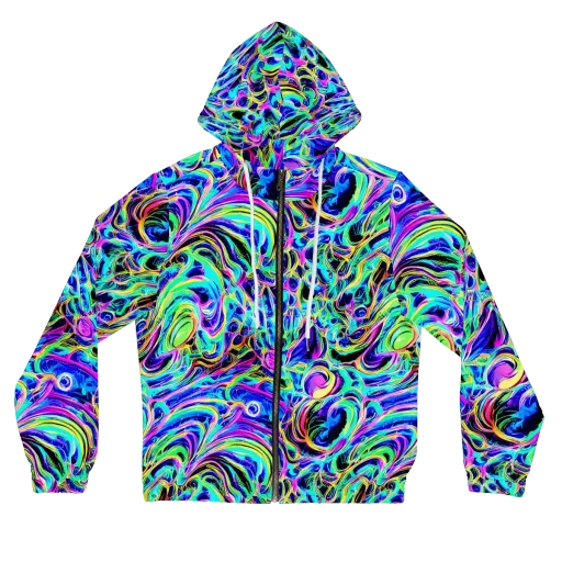 Acid Tidal on a Women's Full-Zip Hoodie
