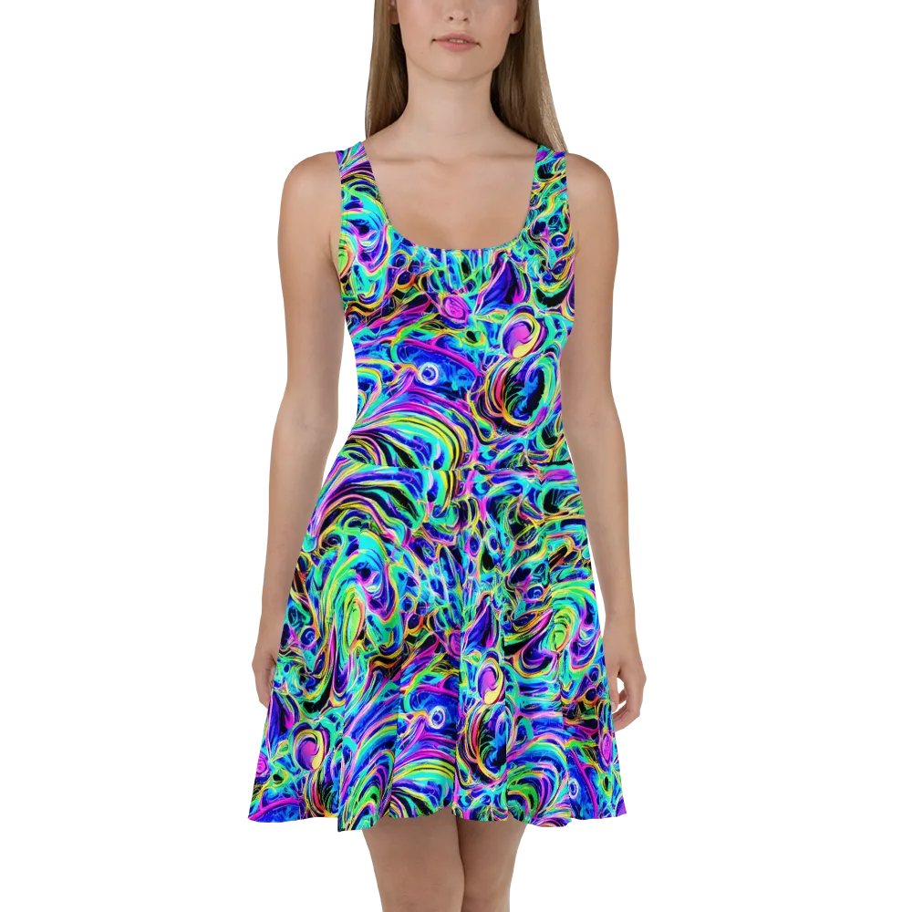 Acid Tidal on Skater Dress — Front