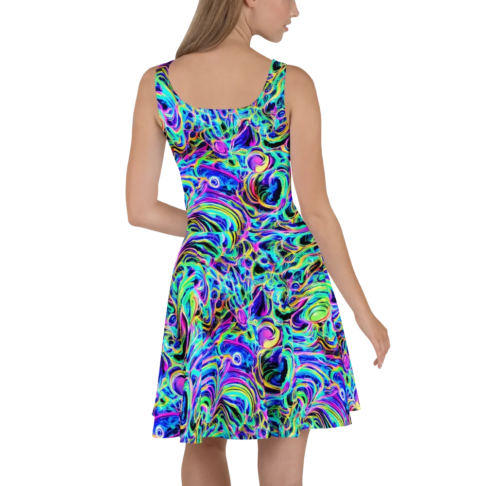 Acid Tidal on Skater Dress — Back