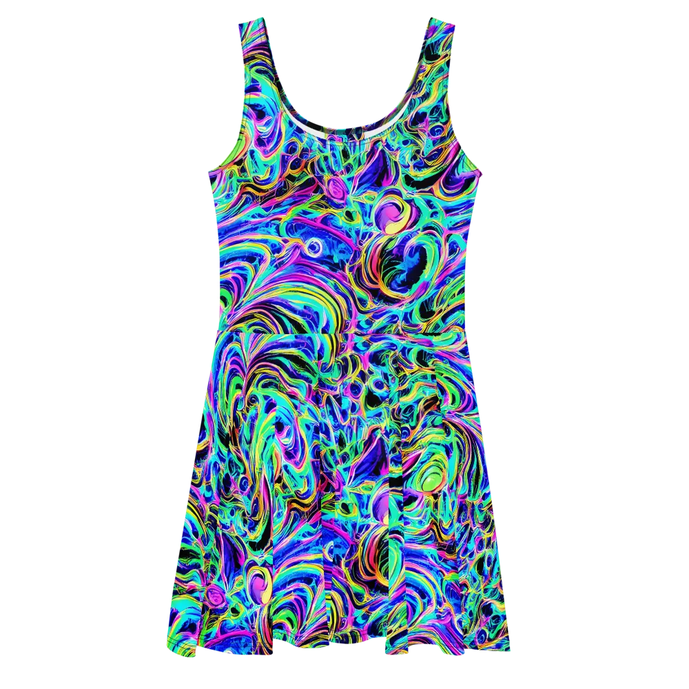 Acid Tidal on Skater Dress — Front