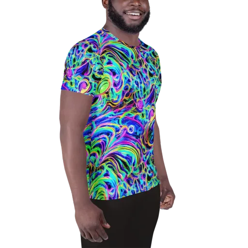Acid Tidal on a Men's Athletic T-Shirt