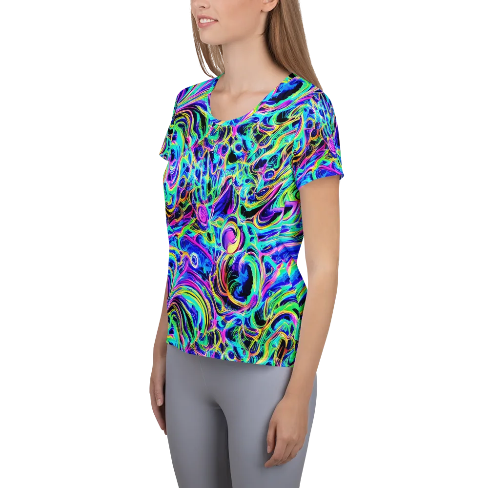 Acid Tidal on Women's Athletic T-Shirt — Left