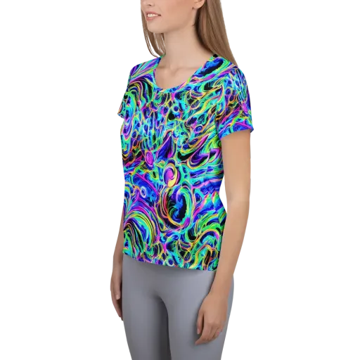 Acid Tidal on a Women's Athletic T-Shirt