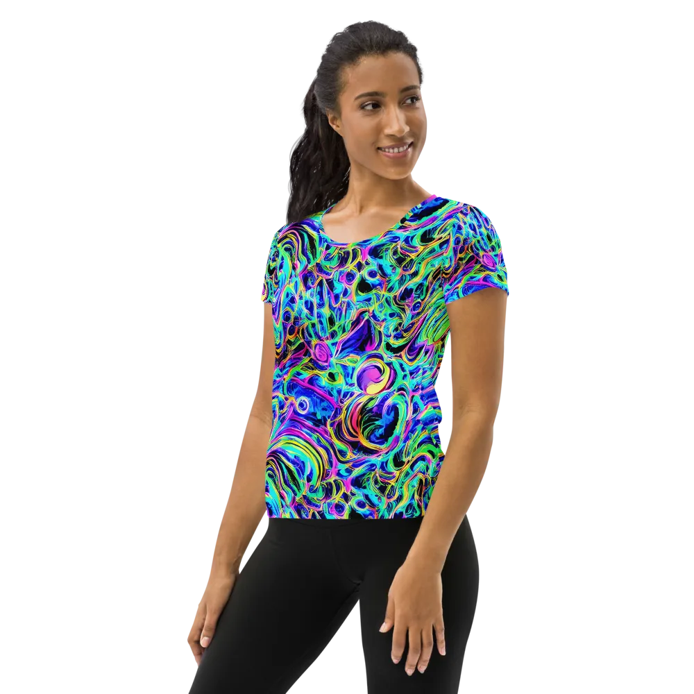 Acid Tidal on Women's Athletic T-Shirt — Left