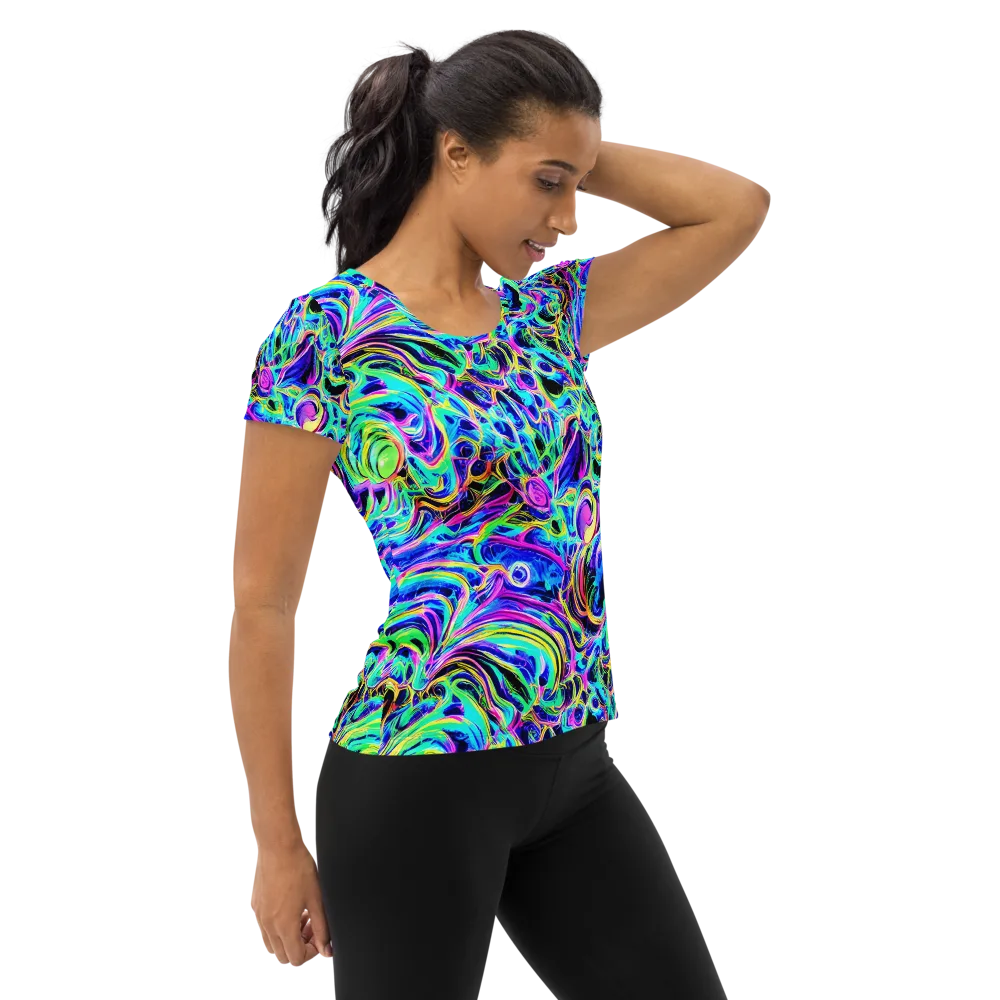 Acid Tidal on Women's Athletic T-Shirt — Right