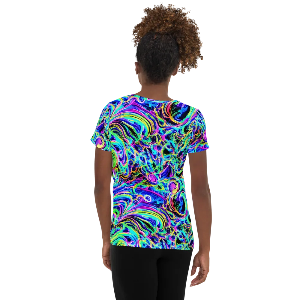 Acid Tidal on Women's Athletic T-Shirt — Back
