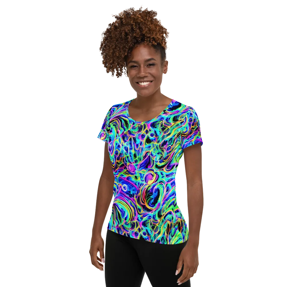 Acid Tidal on Women's Athletic T-Shirt — Left