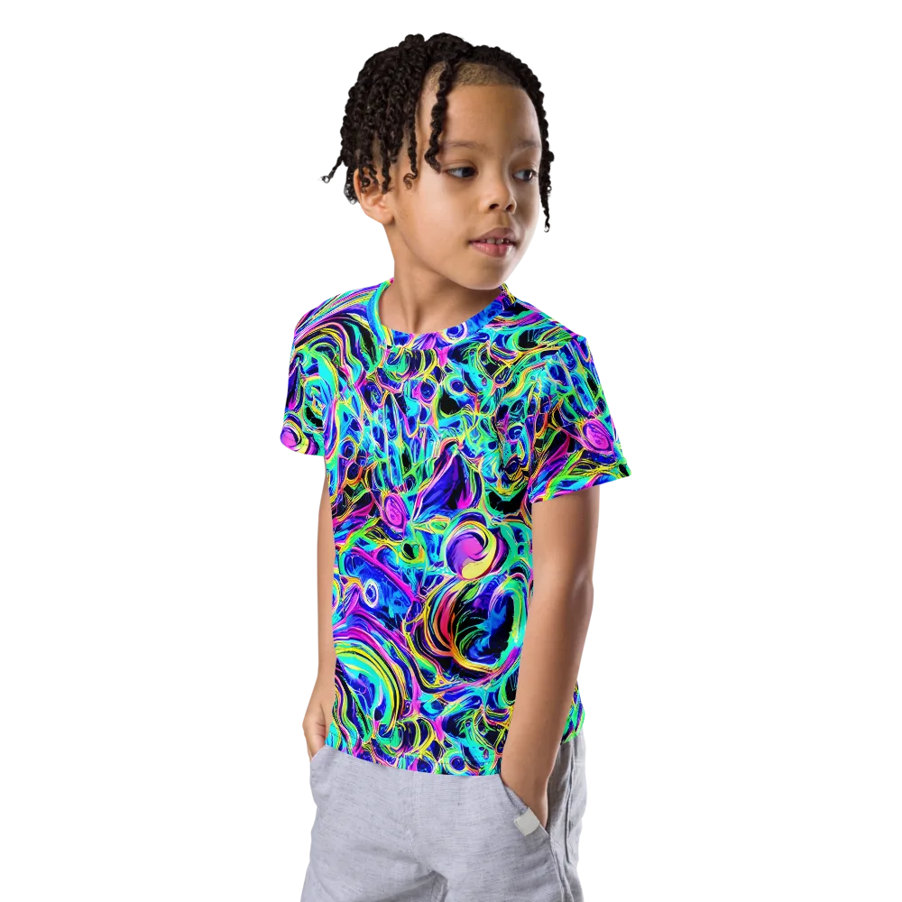 Acid Tidal on Kids Crew Neck T-Shirt — Left Front