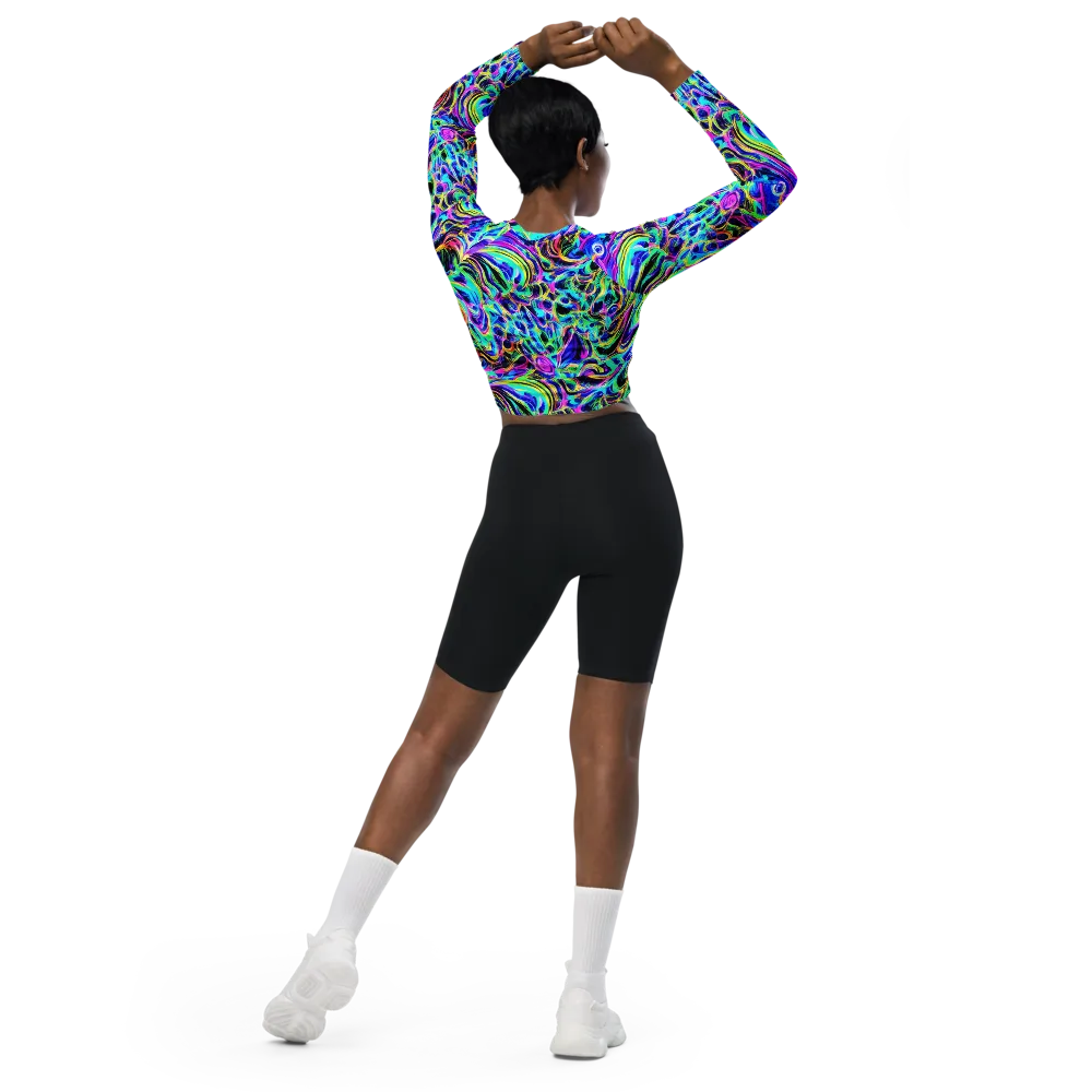 Acid Tidal on Long Sleeve Crop Top — Back