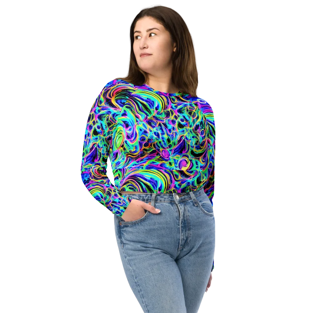 Acid Tidal on Long Sleeve Crop Top — Front