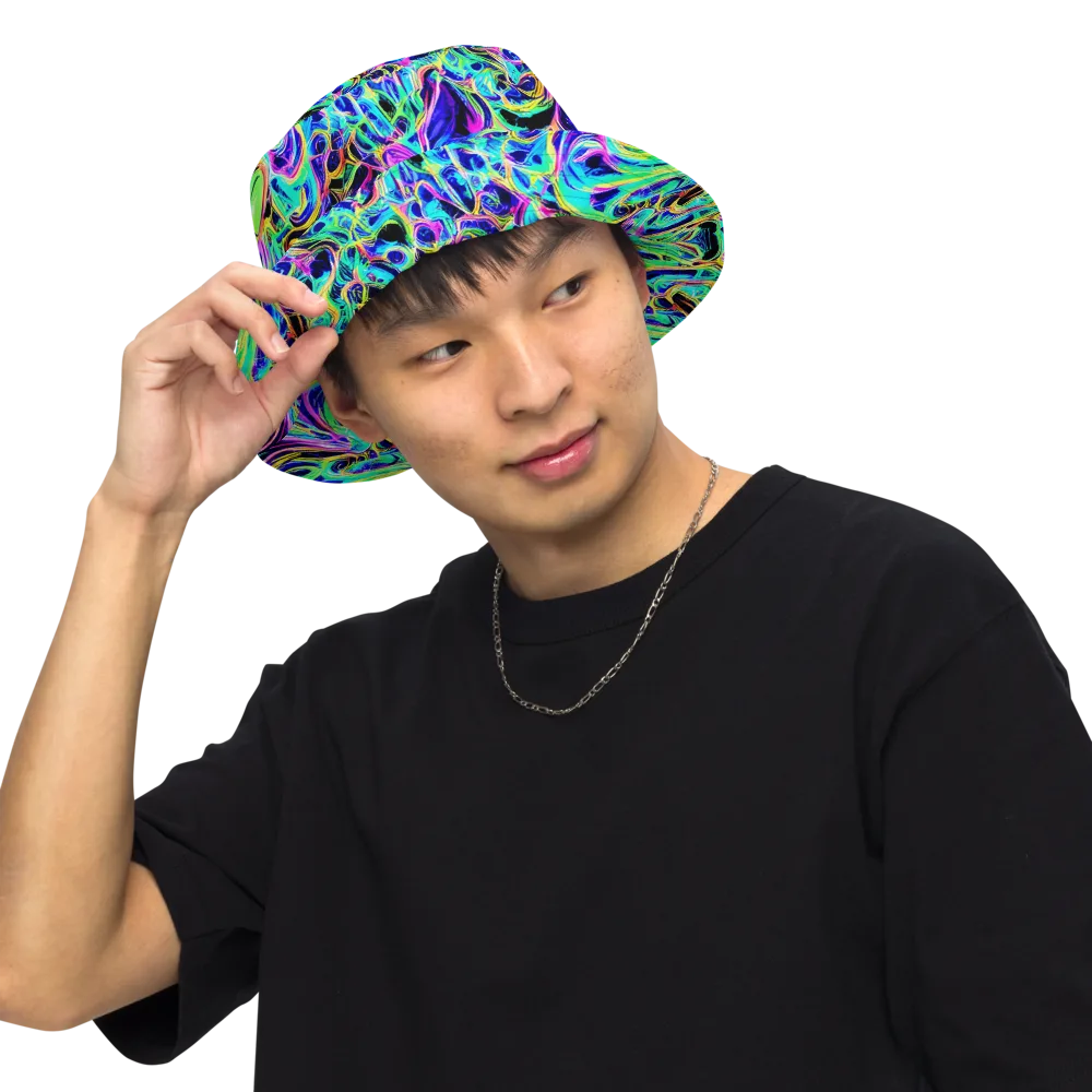 Acid Tidal on Reversible Bucket Hat — Front Inside
