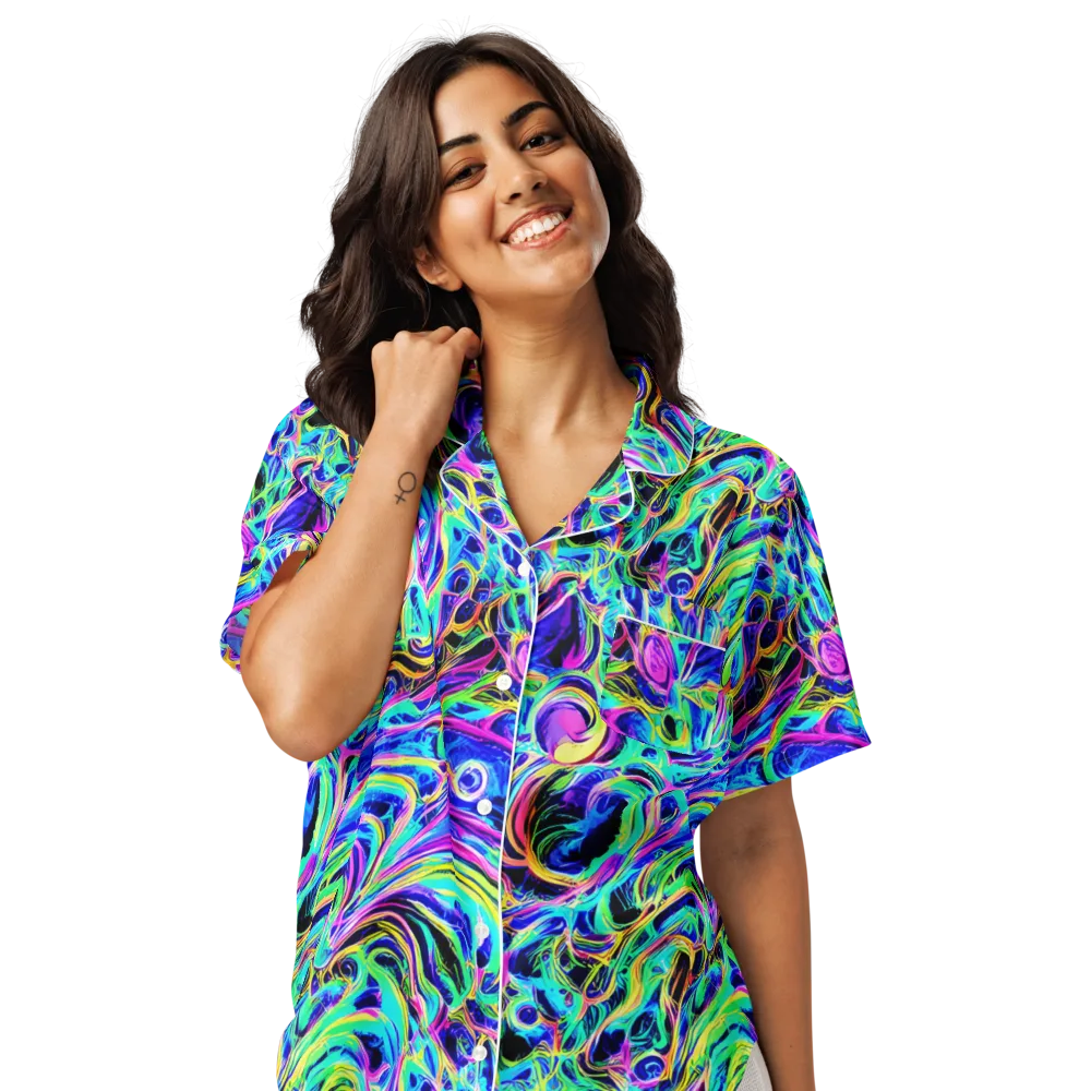 Acid Tidal on Women's Short Sleeve Pajama Top — Front