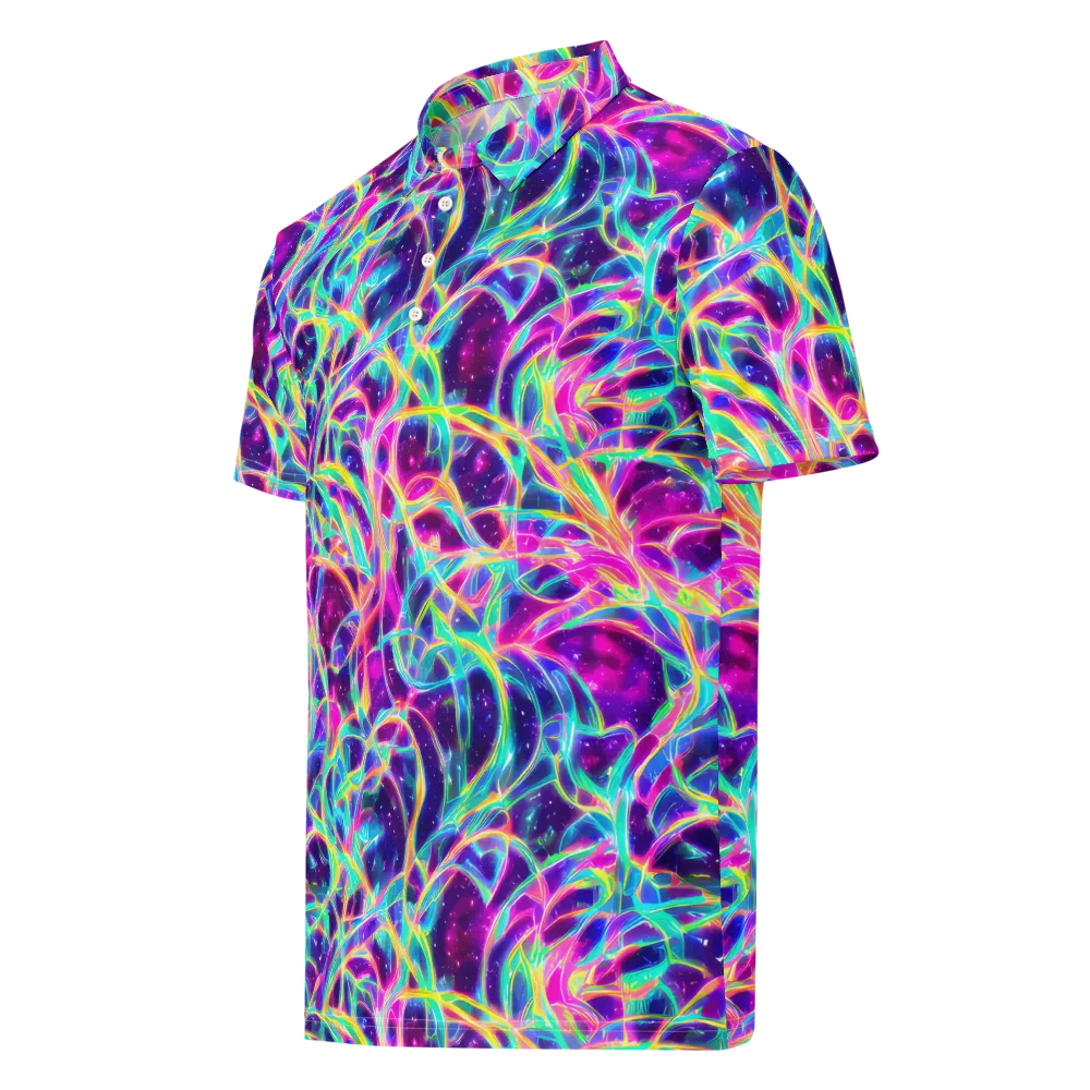 Electric Starweave on Men's Slim Fit Polo Shirt — Left Front