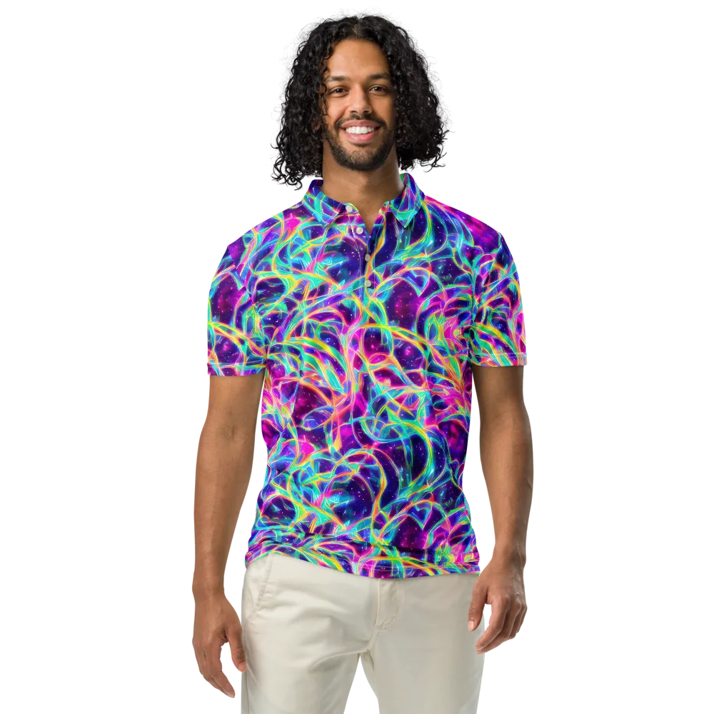 Electric Starweave on Men's Slim Fit Polo Shirt — Front