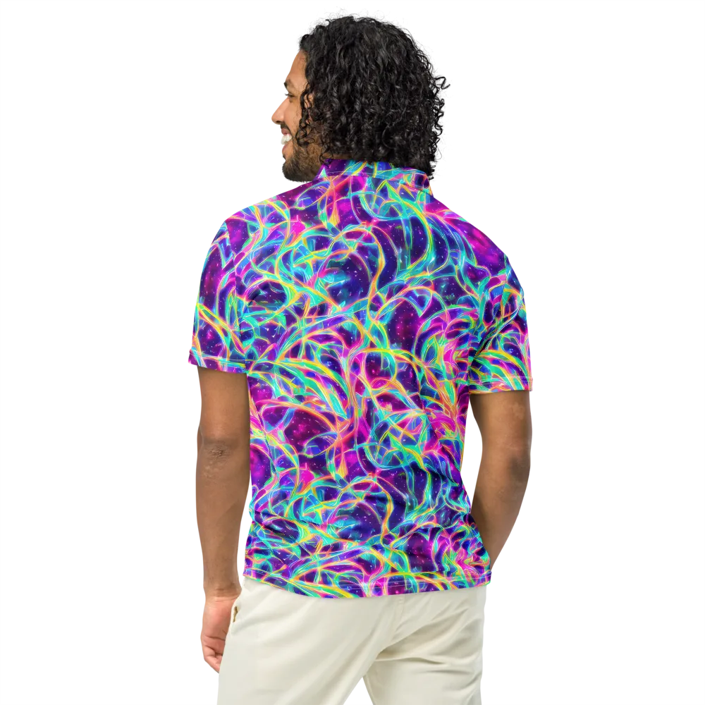 Electric Starweave on Men's Slim Fit Polo Shirt — Back