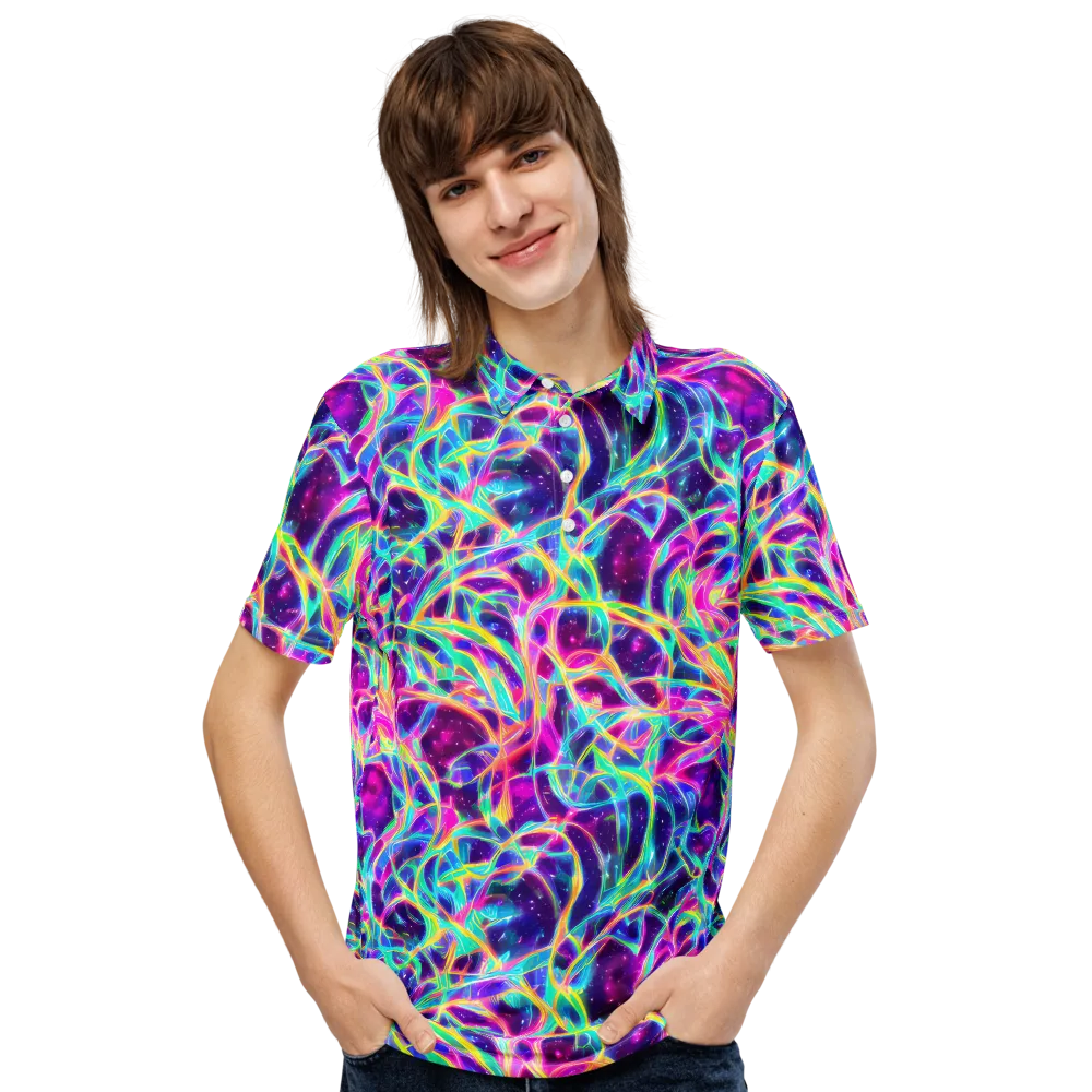 Electric Starweave on Men's Slim Fit Polo Shirt — Front
