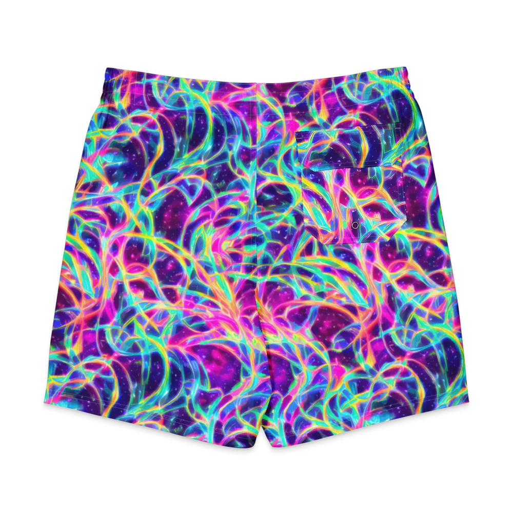Electric Starweave on Men's Board Shorts — Back