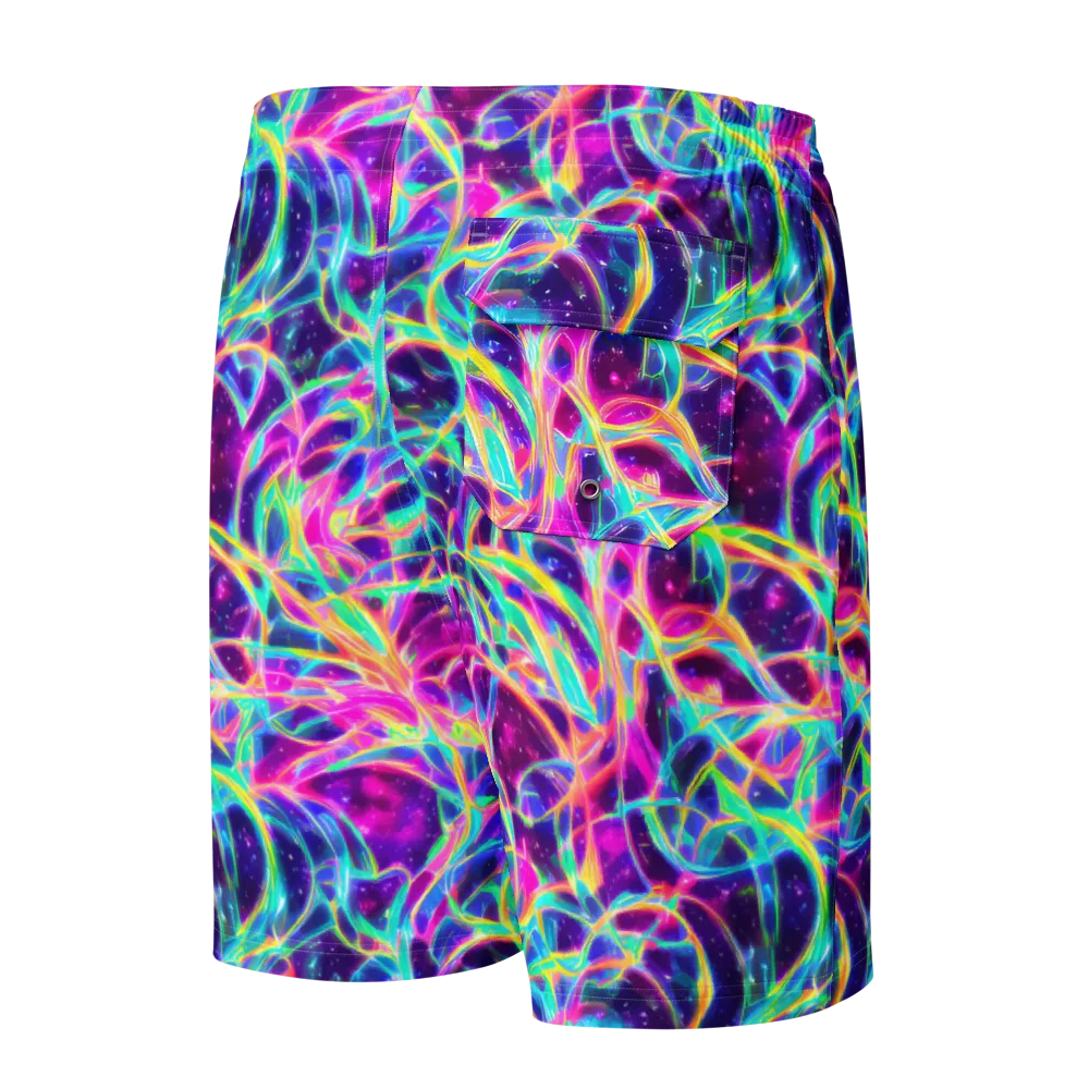 Electric Starweave on Men's Board Shorts — Back