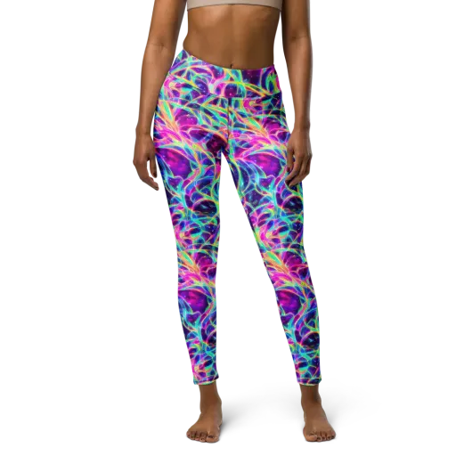 Electric Starweave on a Yoga Leggings
