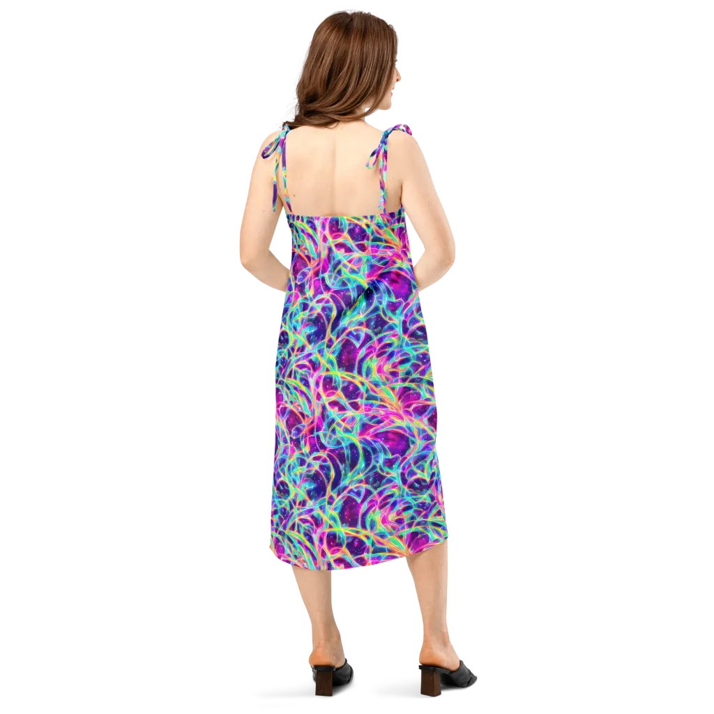 Electric Starweave on Slip Dress — Back