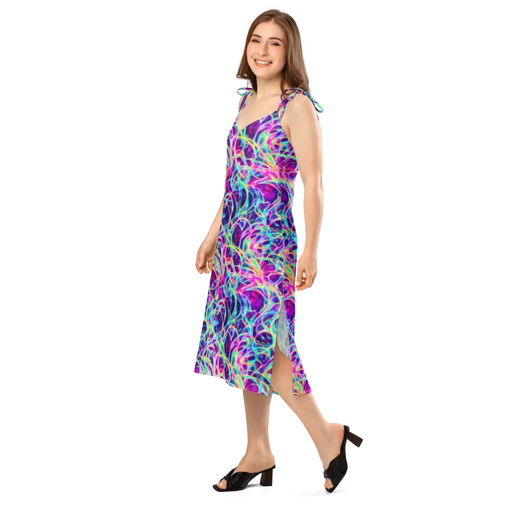 Electric Starweave on Slip Dress — Left Front