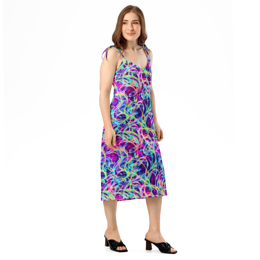 Electric Starweave on Slip Dress — Right Front