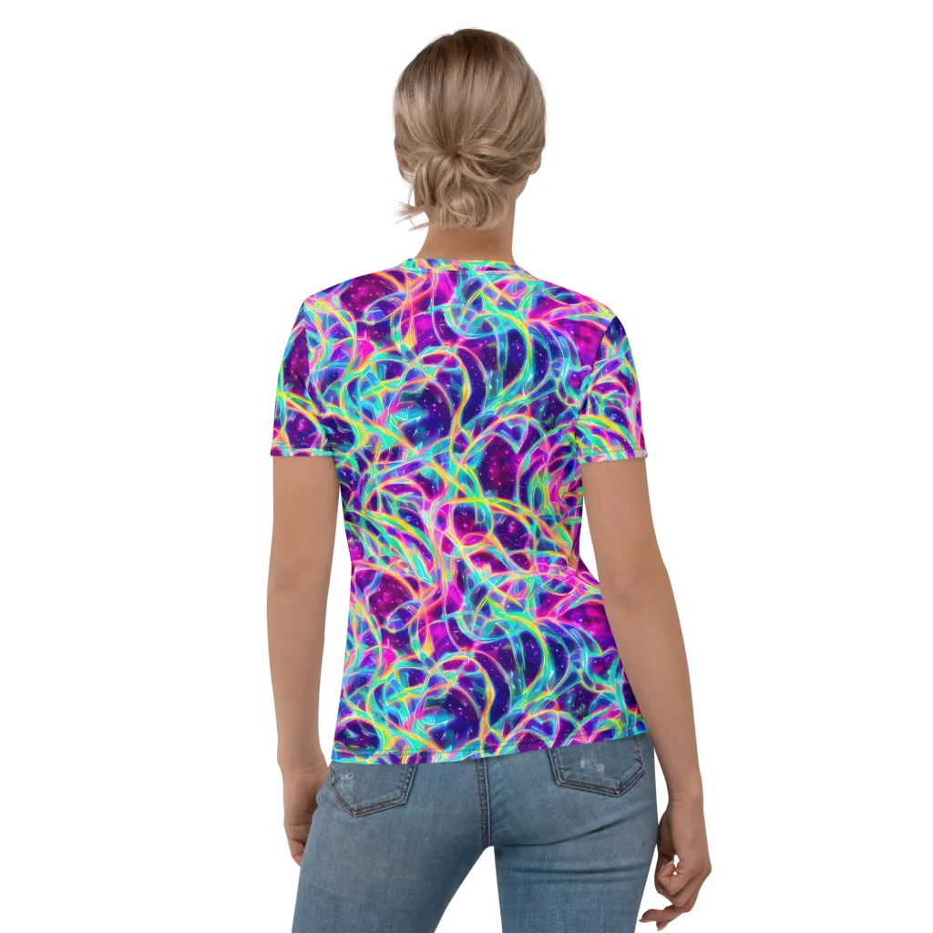 Electric Starweave on Women's Crew Neck T-Shirt — Back