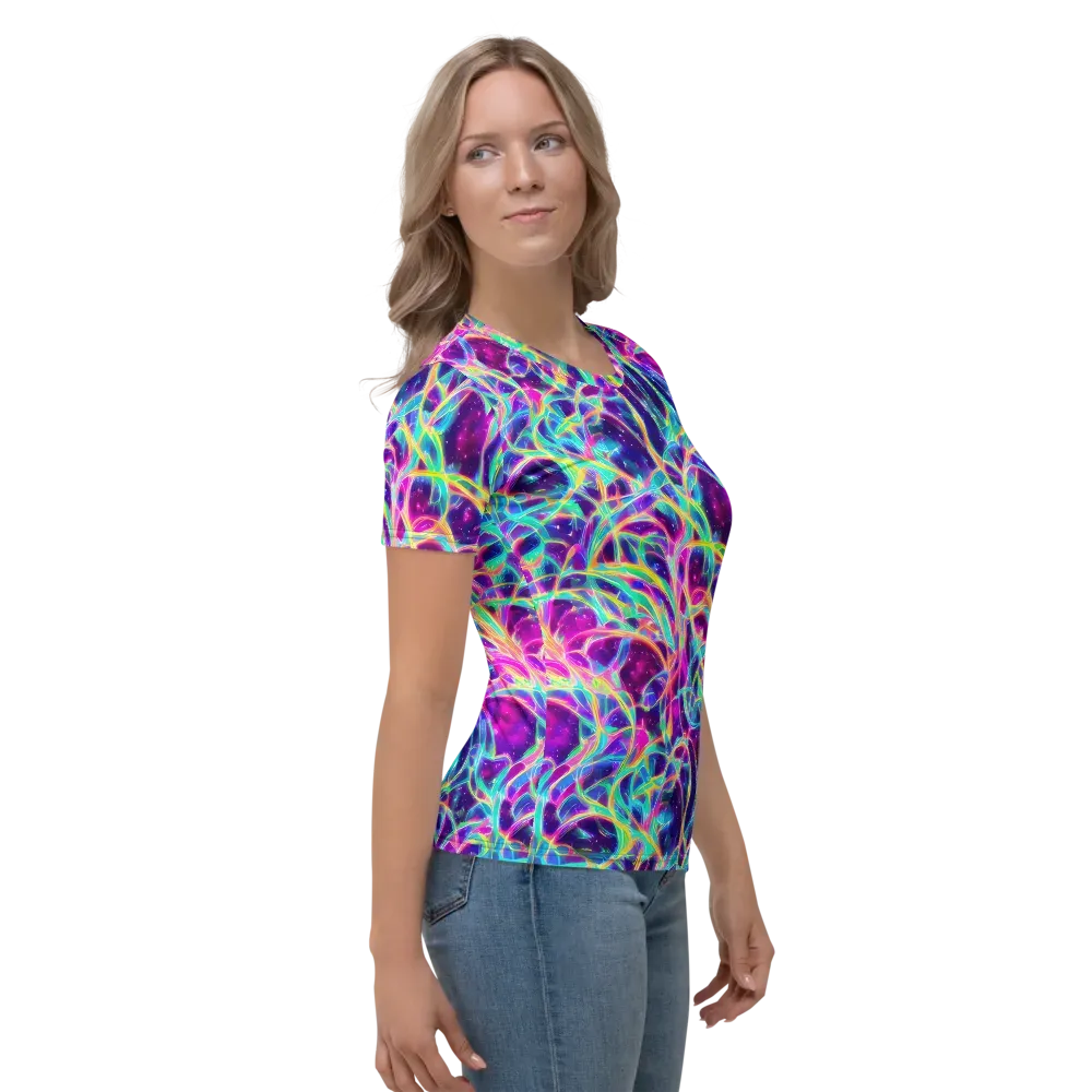 Electric Starweave on Women's Crew Neck T-Shirt — Right