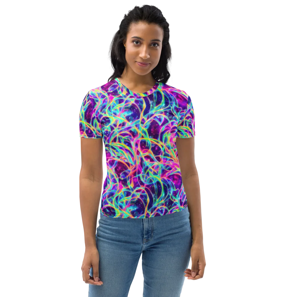 Electric Starweave on Women's Crew Neck T-Shirt — Front