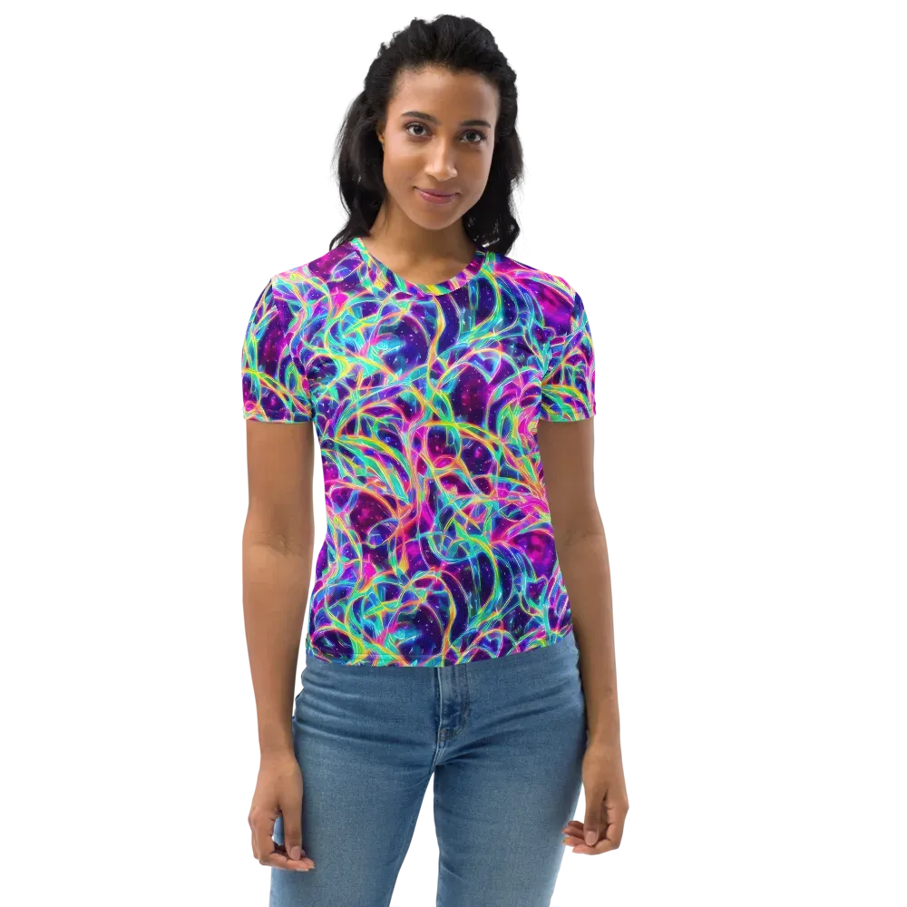 Electric Starweave on Women's Crew Neck T-Shirt — Front