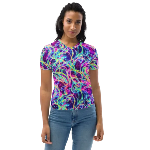Electric Starweave on a Women's Crew Neck T-Shirt