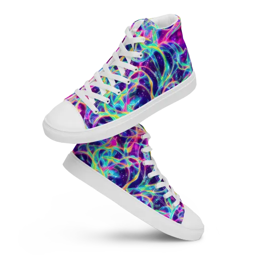 Electric Starweave on a Women's High Top Canvas Shoes