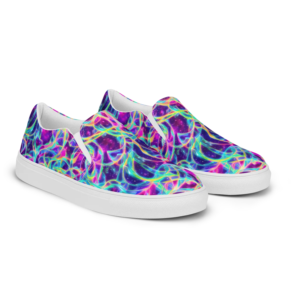 Electric Starweave on Men's Slip-On Canvas Shoes — Right Front