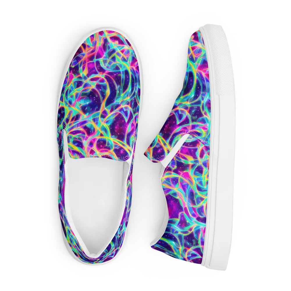 Electric Starweave on Men's Slip-On Canvas Shoes — Front