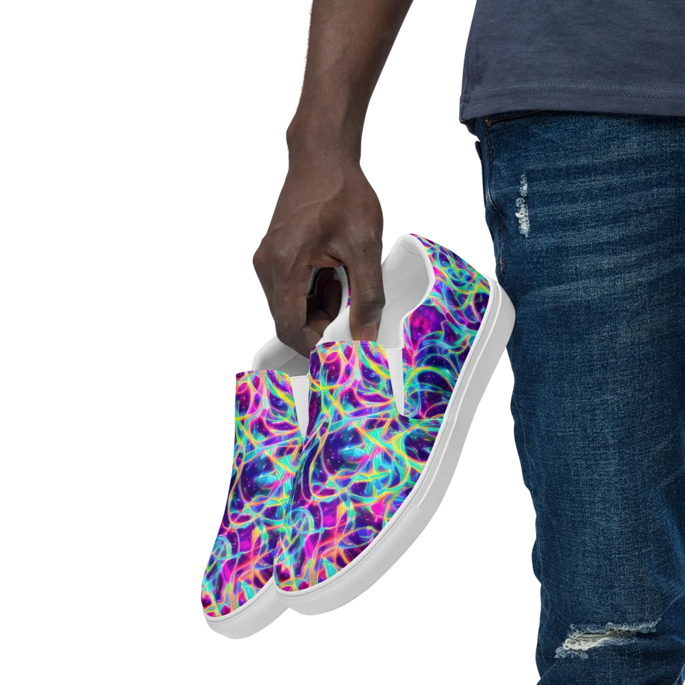 Electric Starweave on Men's Slip-On Canvas Shoes — Left Front