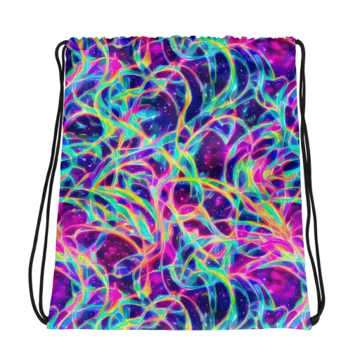 Electric Starweave on a Drawstring Bag