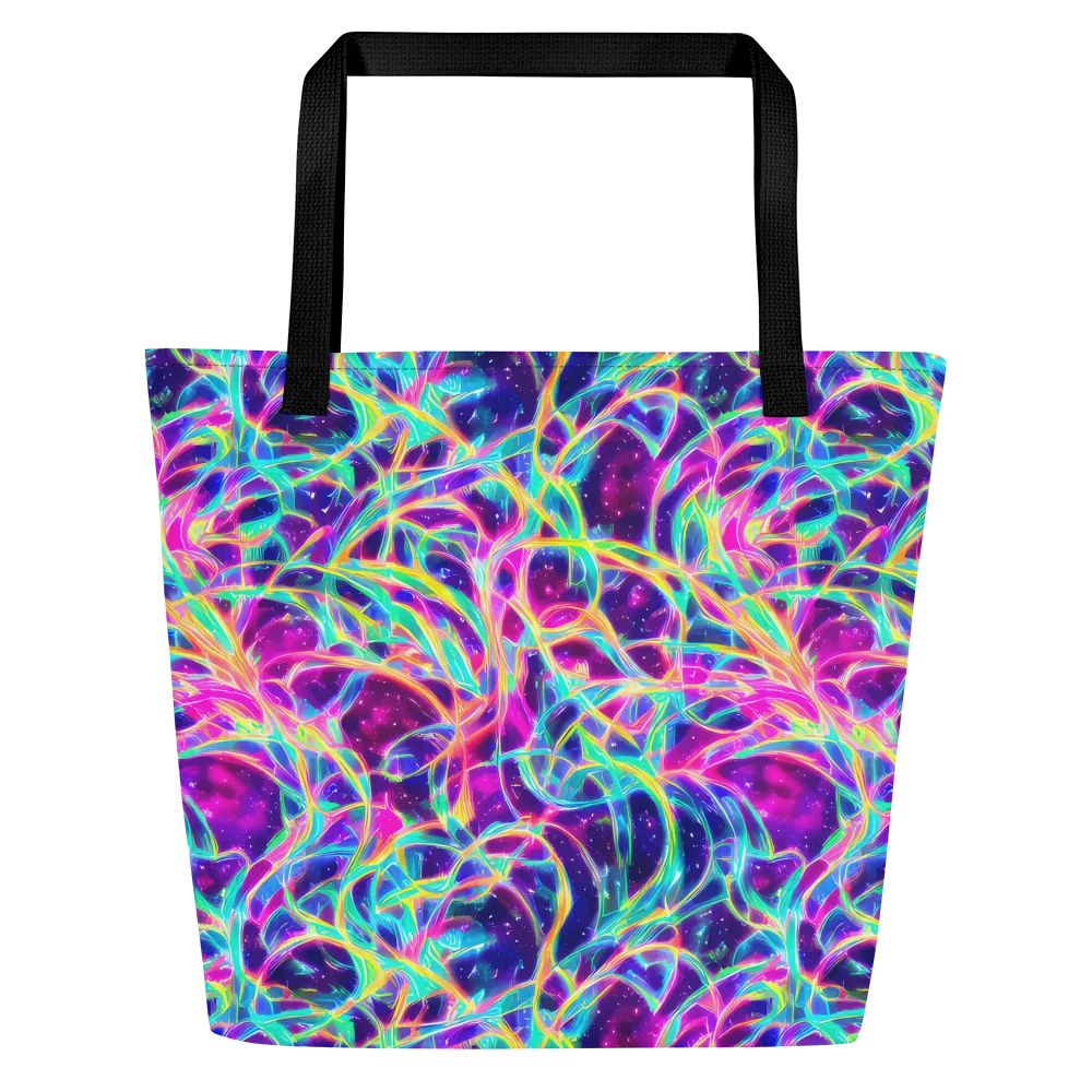 Electric Starweave on Large Tote Bag W/ Pocket — Front