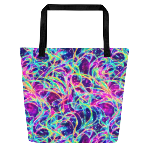 Electric Starweave on a Large Tote Bag W/ Pocket