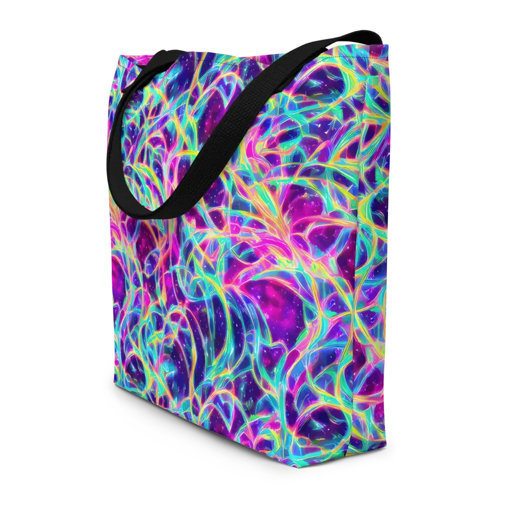 Electric Starweave on Large Tote Bag W/ Pocket — Front