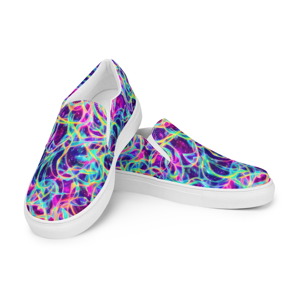 Electric Starweave on Women's Slip-On Canvas Shoes — Left Front