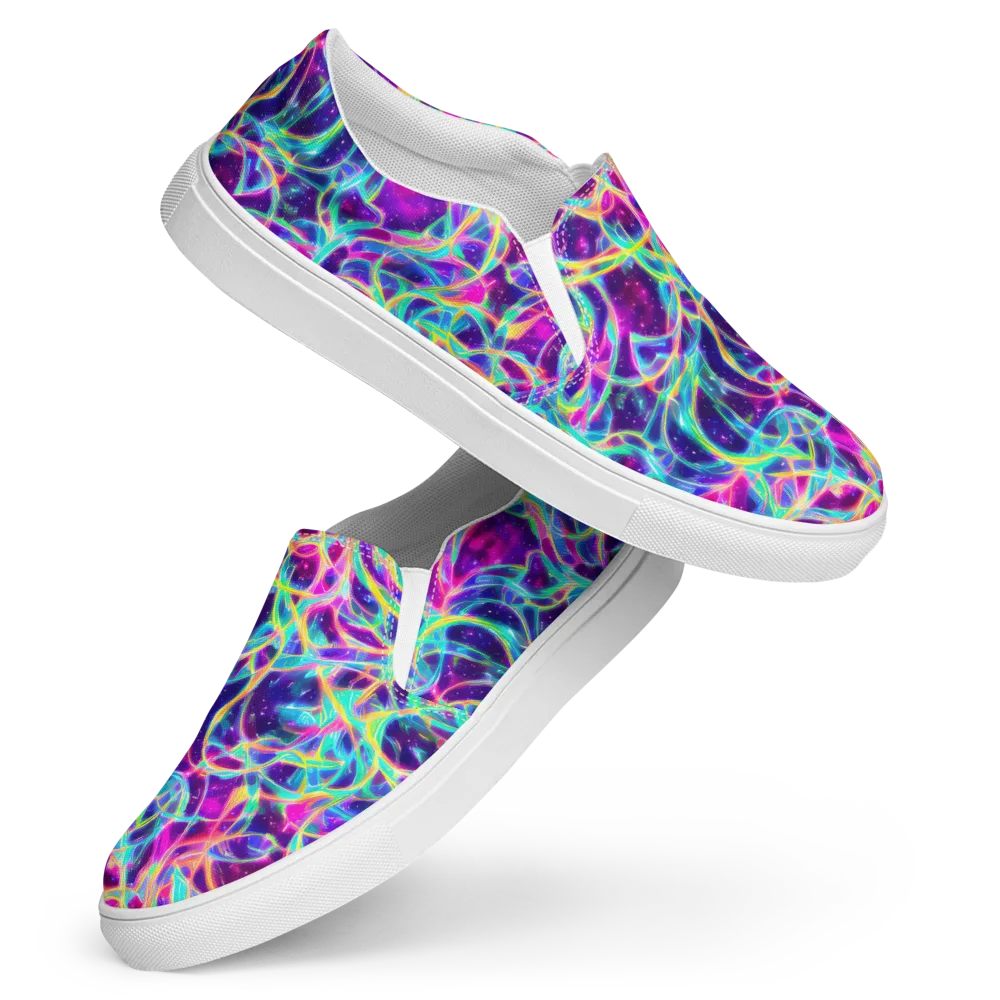Electric Starweave on Women's Slip-On Canvas Shoes — Front