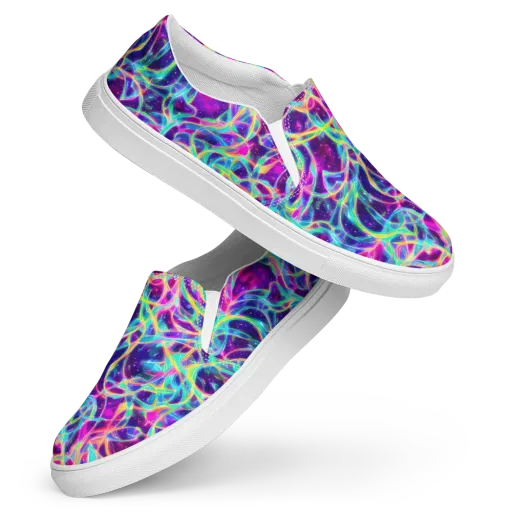 Electric Starweave on a Women's Slip-On Canvas Shoes