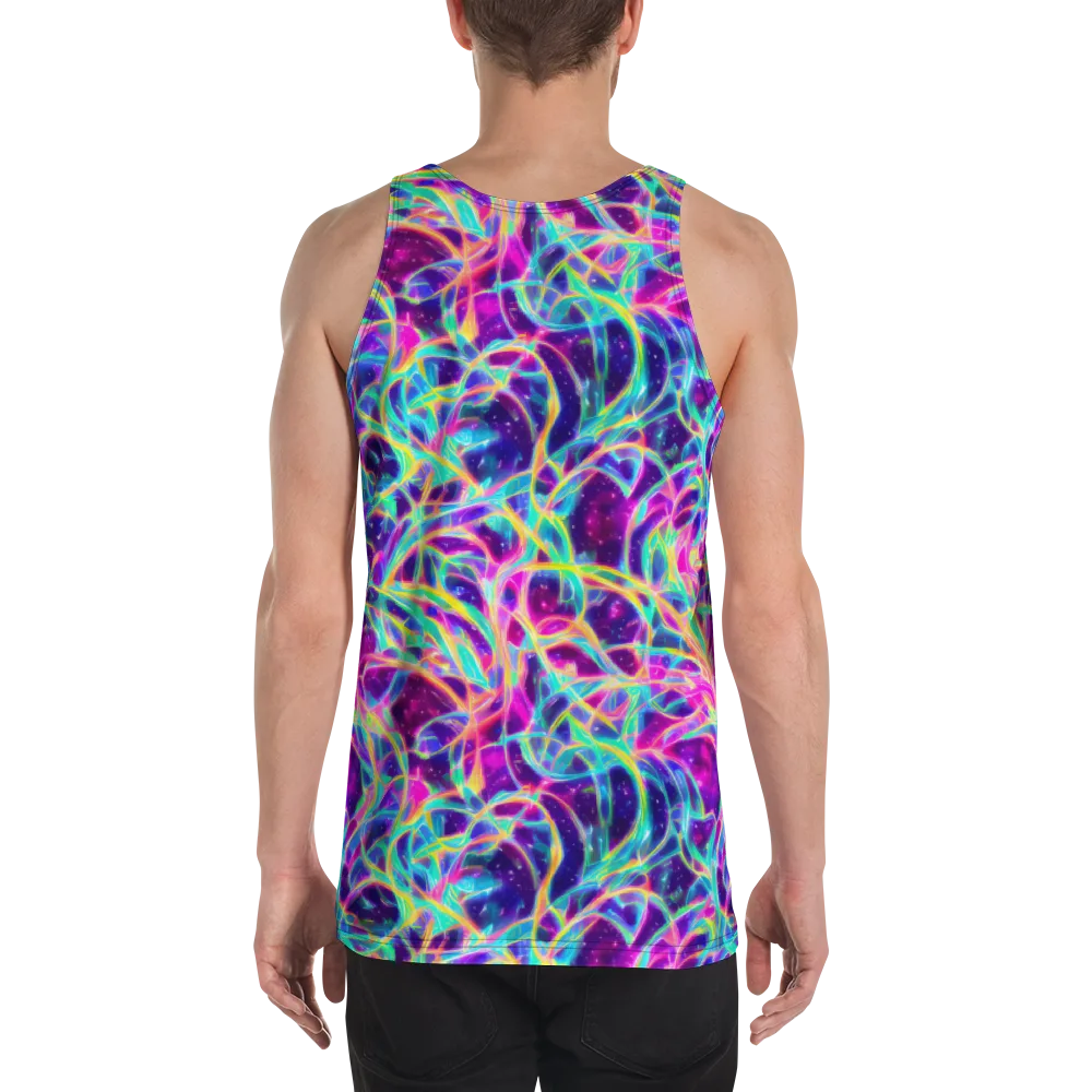 Electric Starweave on Men's Tank Top — Back