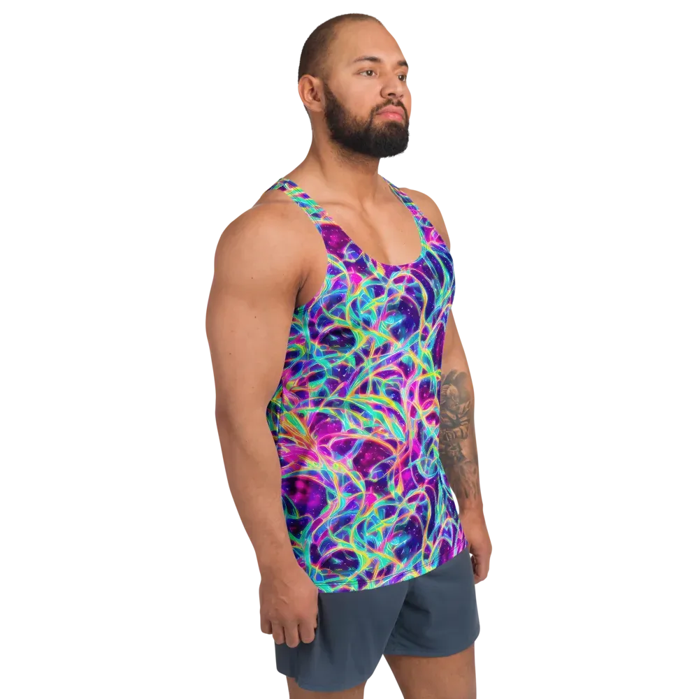 Electric Starweave on Men's Tank Top — Right Front