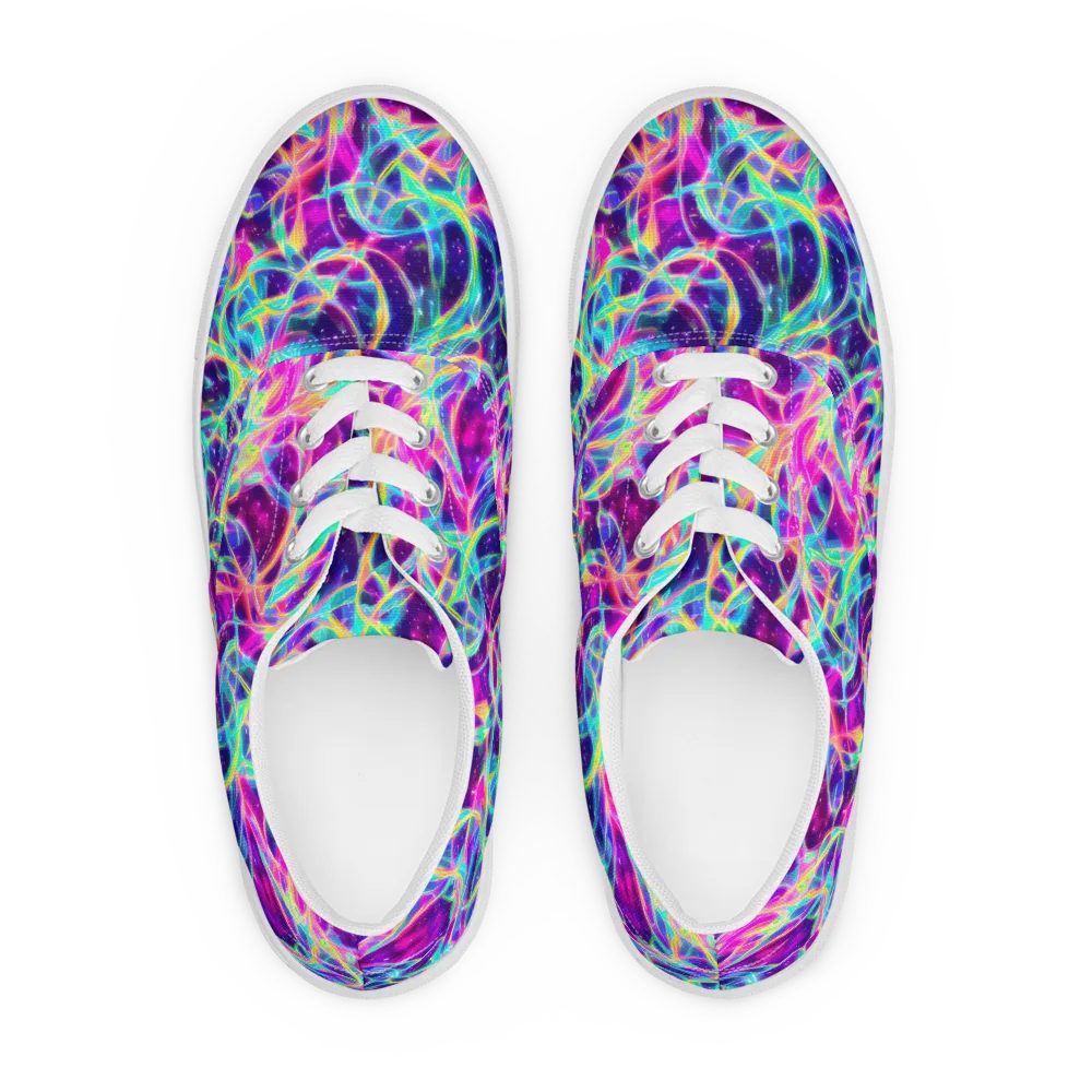 Electric Starweave on Men's Lace-Up Canvas Shoes — Front