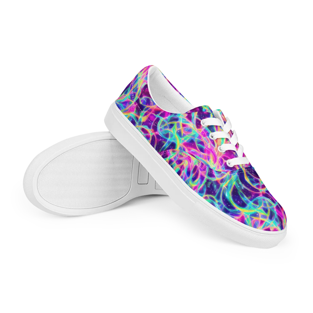 Electric Starweave on Men's Lace-Up Canvas Shoes — Right Front