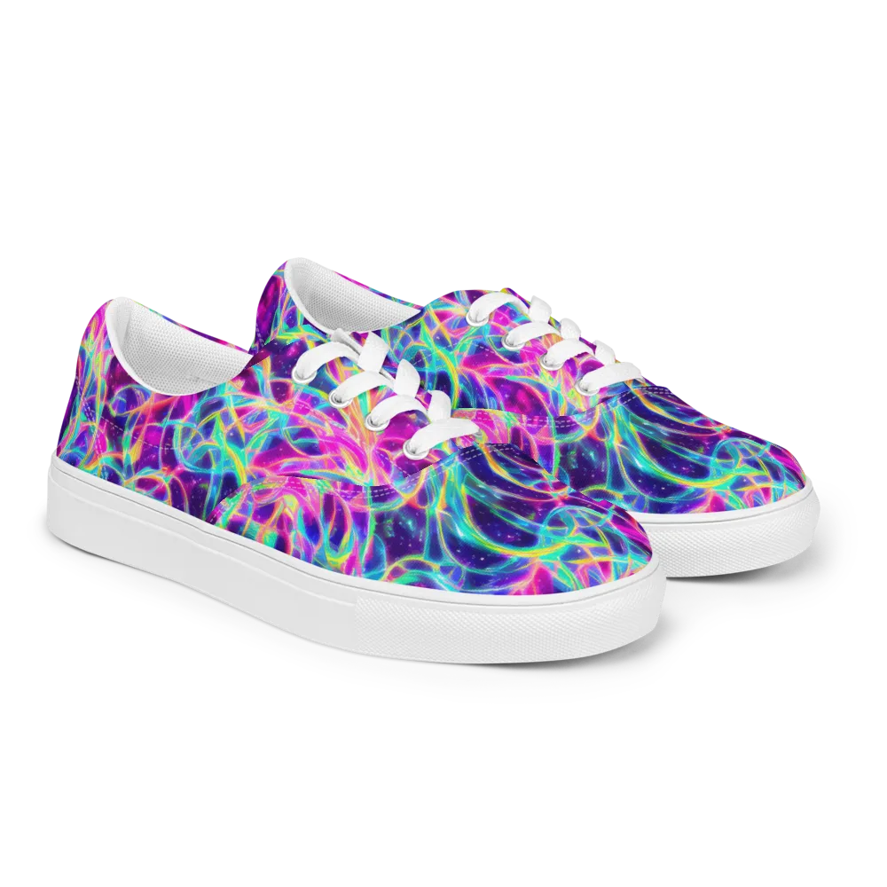 Electric Starweave on Men's Lace-Up Canvas Shoes — Right Front