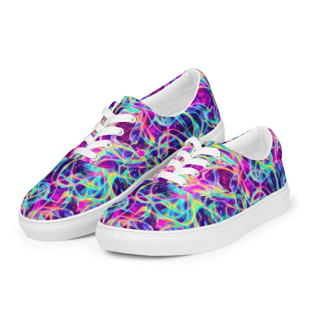 Electric Starweave on Men's Lace-Up Canvas Shoes — Left Front