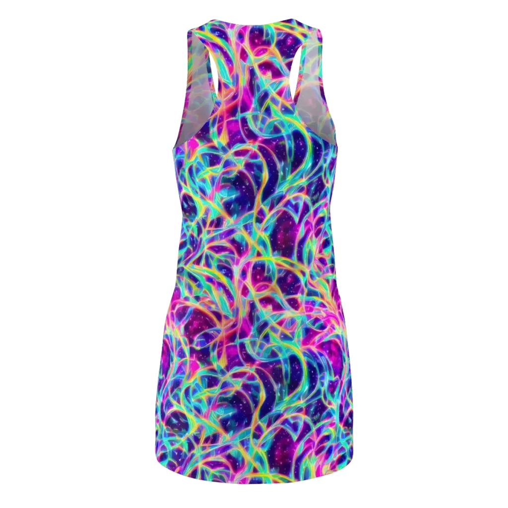 Electric Starweave on Racerback Dress — Back